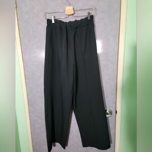 Asos Black Elastic-Waist Pleated Dress Pants